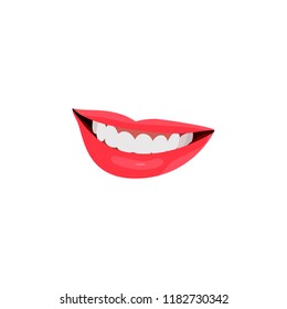 Red lips icon isolation on white background. Vector ilustration