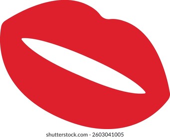 Red Lips Icon With Kiss Shape