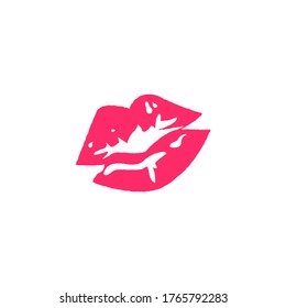 Red lips icon. Kiss symbol modern, simple, vector, icon for website design, mobile app, ui. Vector Illustration