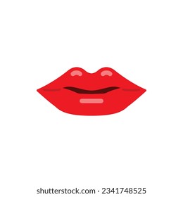Icono de labios rojos. Ilustración vectorial de los labios de una mujer sexy.