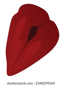 Icono de labios rojos, ilustración vectorial