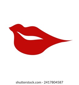 Ilustración vectorial de iconos de los labios rojos