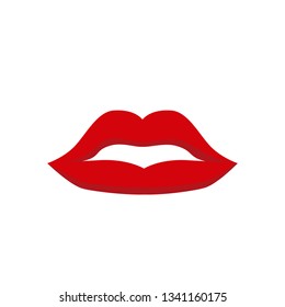 Red lips icon.vector illustration.