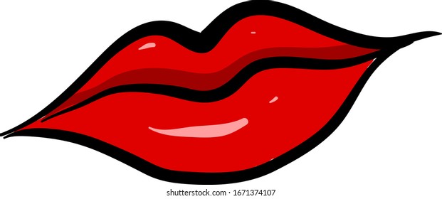 Los labios rojos, ilustración, vector sobre fondo blanco.