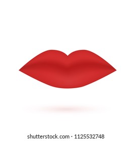 Red lips isolated on white background. Sexy lip icon. Woman's mouth. Glamour fashion vector illustration. For cosmetic products, beauty salons, bloggers and makeup artists.