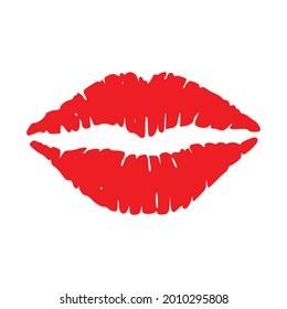 labios rojos aislados en fondo blanco
