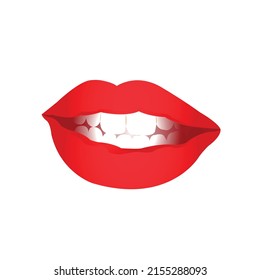 labios rojos aislados en blanco	