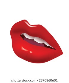labios rojos aislados en fondo blanco