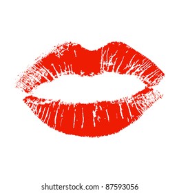 Red lips isolated on white background