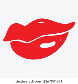 Red lips isolated vector illustration