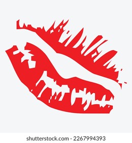 Red lips isolated vector illustration