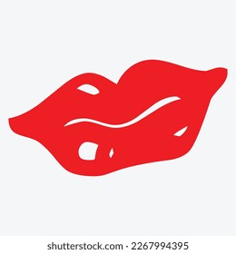 Red lips isolated vector illustration