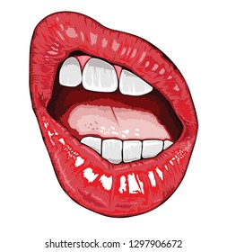 Red Lips Joke Expression Vector Illustration Stock Vector (Royalty Free ...