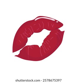 red lips . kiss day. vector illustration on white on white background