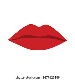 Red Lips Kiss icon. - Vector
