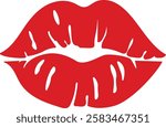 Red Lips Kiss Mark Vector Illustration