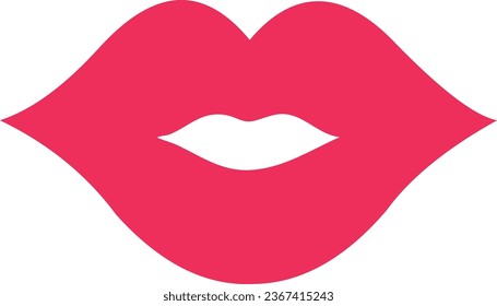 red lips kiss vector design