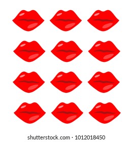 Red lips, kisses