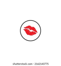 diseño de ilustraciones vectoriales del logotipo de labios rojos
