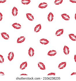 red lips love and valentine kiss  seamless pattern red lip vector background 