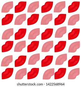 Red lips. Many lip designs are bright and paler.