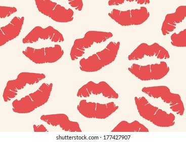 red lips mark seamless background