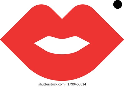 Rote Lippen, modernes Logo