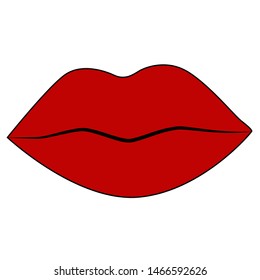 Red lips on a white background.