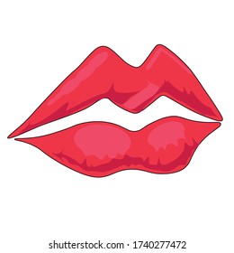 labios rojos sobre fondo blanco