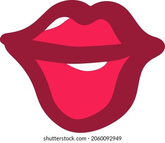 Red lips on a white background.