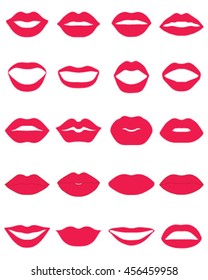 Red lips on a white background, vector