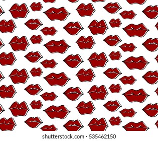 Red lips pattern 