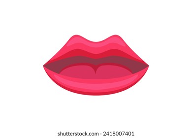 Red Lips Retro Flat Sticker Design