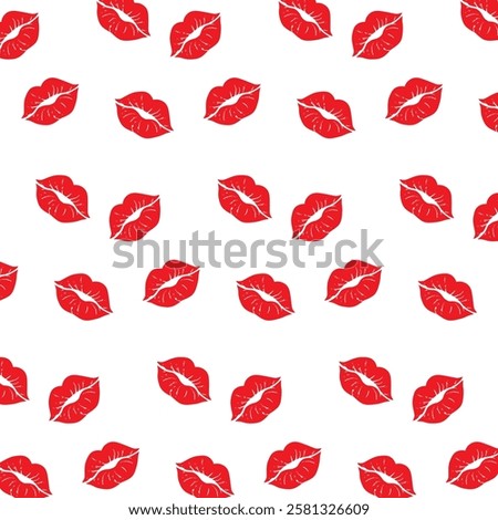 red lips seamless pattern. for background, wallpaper, print, packaging and other purpose. beauty, sexy, girly, feminine theme.