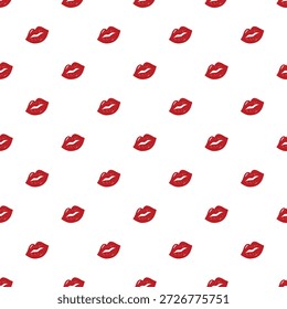 Red lips seamless pattern.Minimal romantic pop-art background