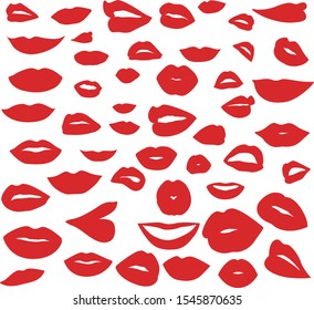 Red lips sexy vector silhouette 