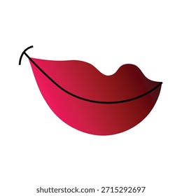Símbolo de sonrisa de labios rojos que representa belleza y expresión