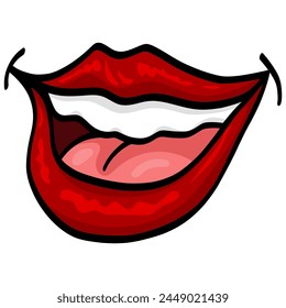 Red Lips Smiling Vector Illustration