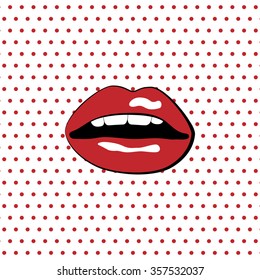 Vector Illustration Sexy Red Lips On Stock Vector (royalty Free 