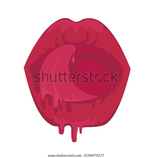 Red Lips Tongue Lip Licking Sexy Stock Vector Royalty Free 2198079277 Shutterstock 2494