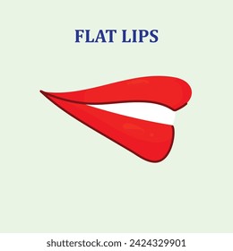 Icono de vector de labios rojos. Diseño de vista lateral de vector de icono de labio.
