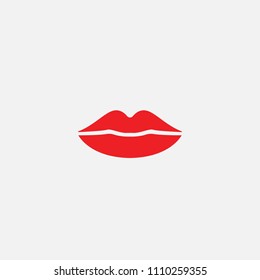 Red lips vector icon sexy woman kissing lips