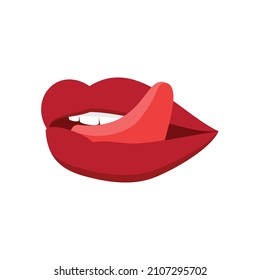 Ilustración vectorial de labios rojos. Icono aislado en blanco.