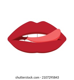 Ilustración vectorial de labios rojos. Icono aislado en blanco.