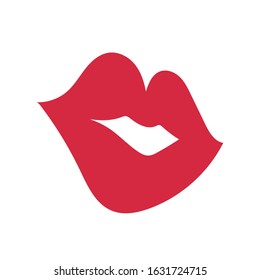 Red lips. Vector illustration on a white background. EPS 10