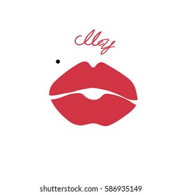 Red lips vector picture isolated