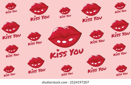 red lips  wallpaper design vector illustration