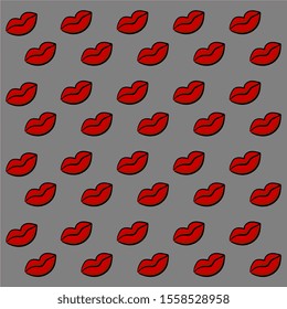 Fondo de pantalla de labios rojos, ilustración, vector sobre fondo blanco.