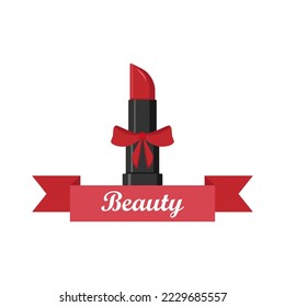 Palo de labio rojo con arco. ilustración vectorial