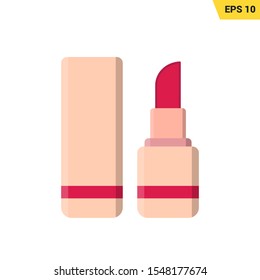 red lipstick icon in flat style